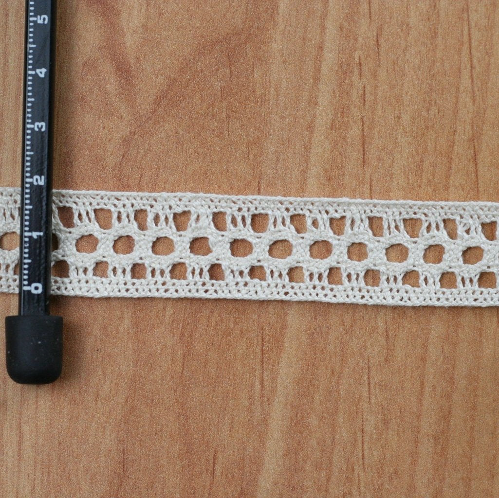 10 Metre Krem Pamuk Dantel 20mm (9351)