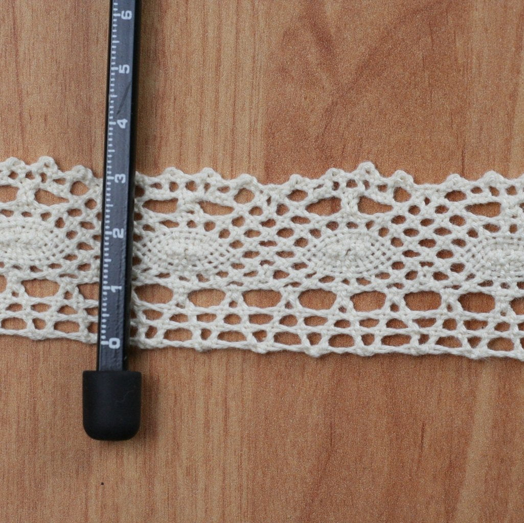 10 Metre Krem Pamuk Dantel 30 mm (9091)