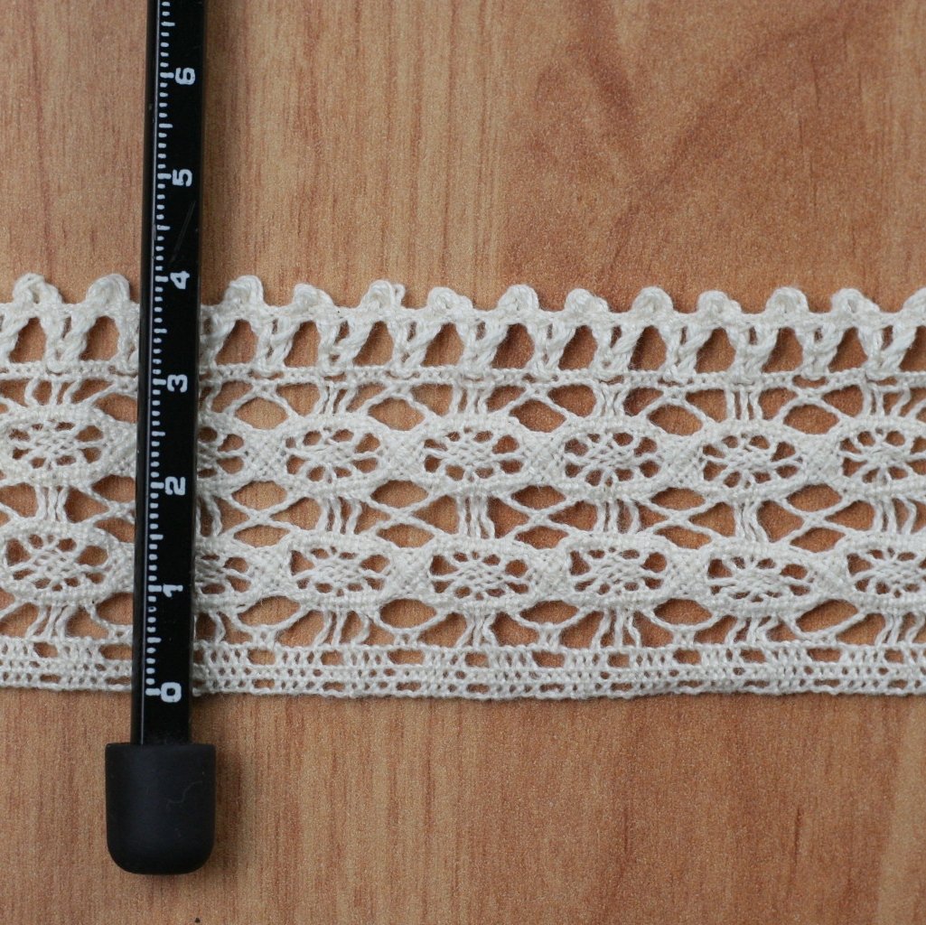 10 Metre Krem Pamuk Dantel 40 mm (2046)