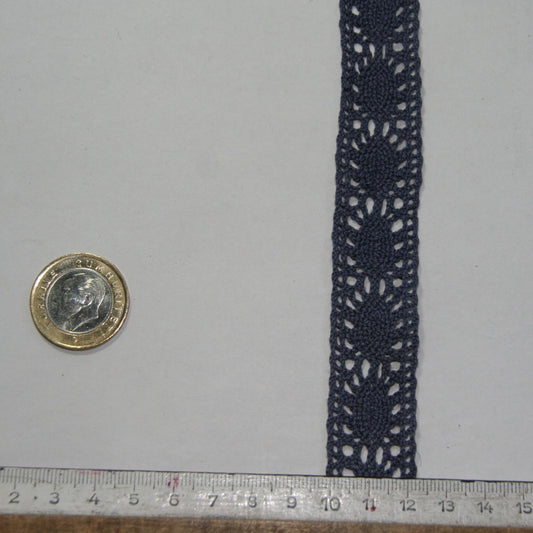 22mm İndigo Renkli Pamuklu Dantel (34518)