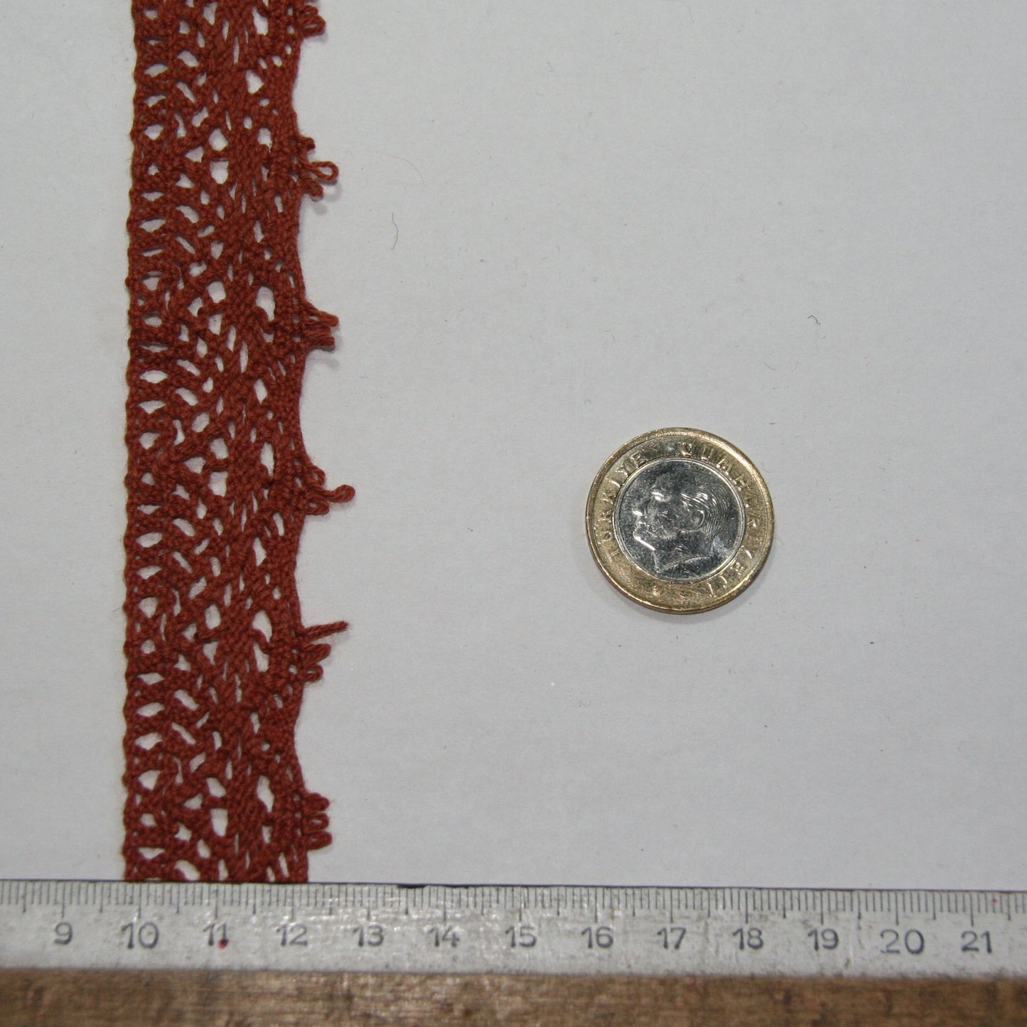 22mm Kiremit Renkli Pamuklu Dantel (34518)