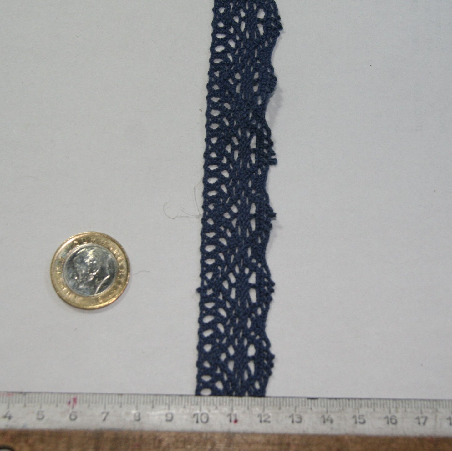 22mm Petrol Mavi Renkli Pamuklu Dantel