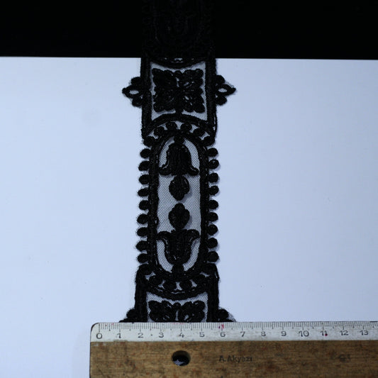 45mm Kordoneli Siyah Fransız Dantel 996