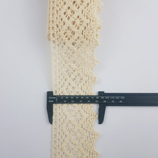 55mm Eninde Krem Pamuk Kenar dantel ( 7222 )