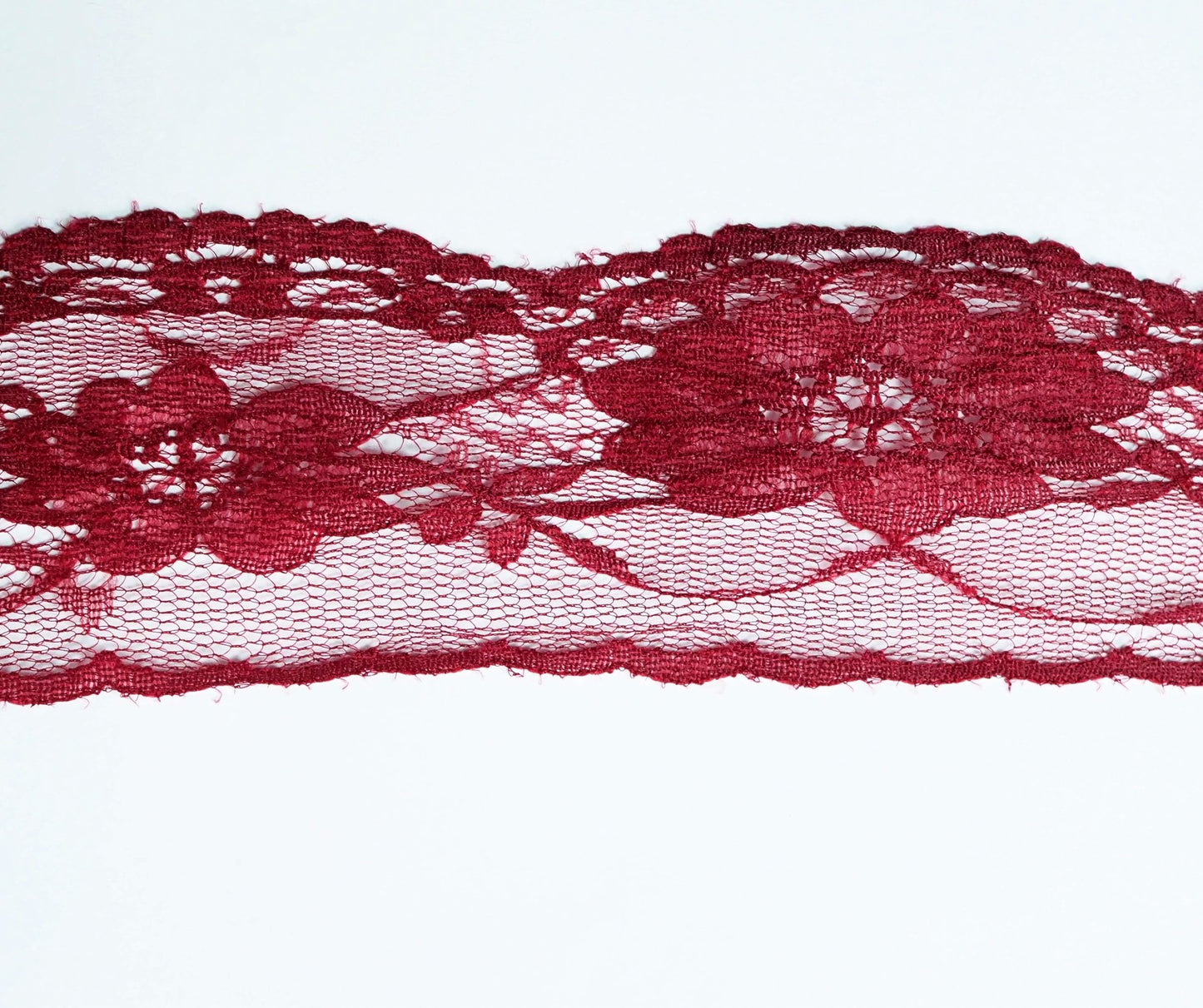 5cm eninde Açık Bordo Naylon Dantel 5 Metrelik Top - (730)