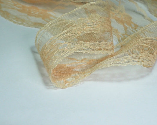 5cm eninde Ekru Dantel 5 Metrelik Top - (730)