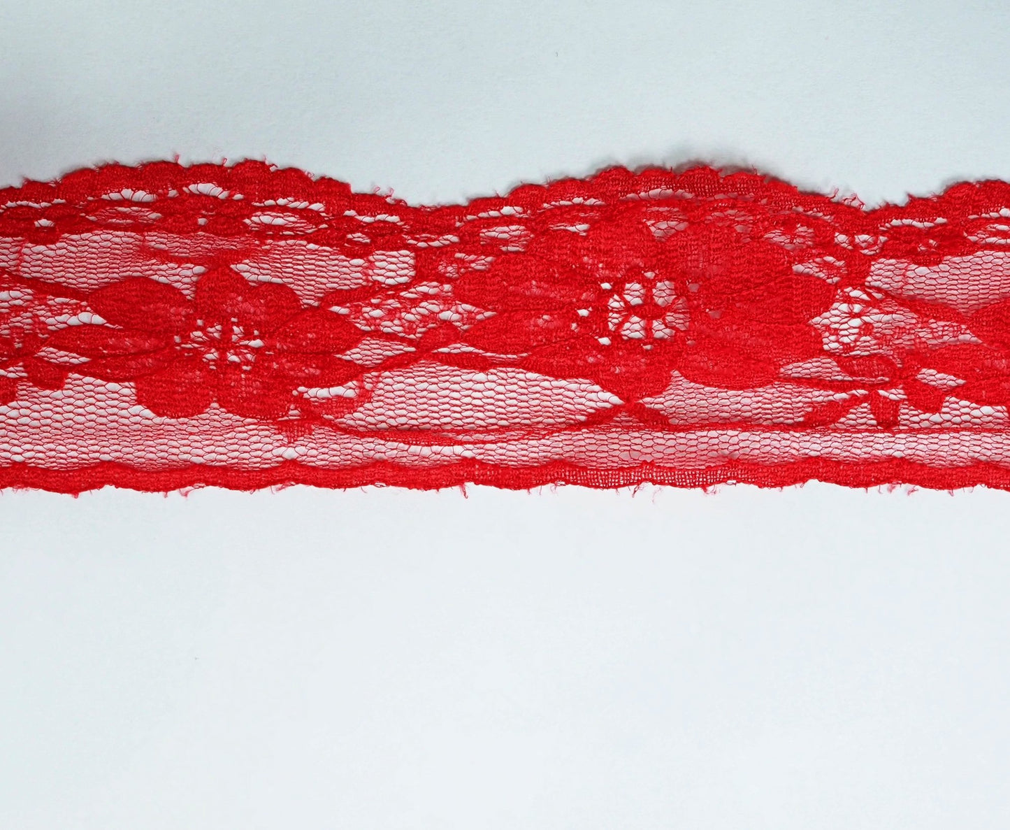 5cm eninde Kırmızı Naylon Dantel 5 metrelik top - (730)