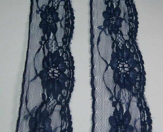 5cm eninde Lacivert Renk Naylon Dantel 5 metrelik top - (730)