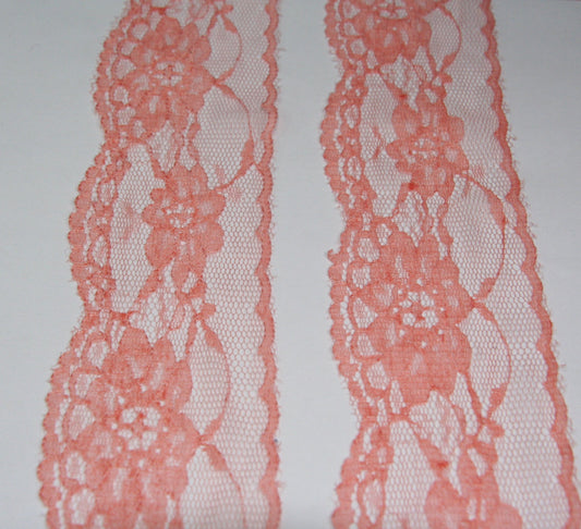 5cm eninde Somon Renk Naylon Dantel 5 metrelik top - (730)