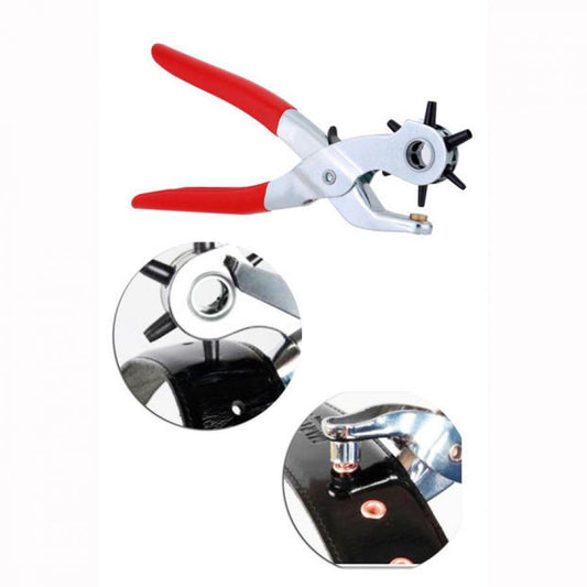 6 Başlıklı Kemer Delme Pensi - Deri Delici Pensi Zımba 2,5mm - 5mm (Çarklı Zımba)