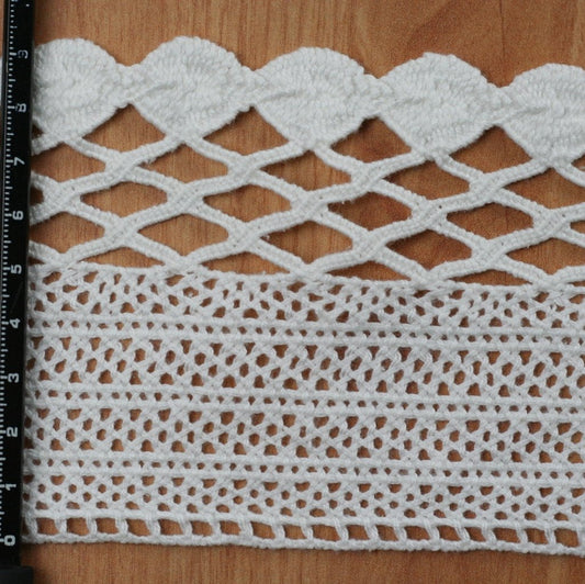 90mm eninde 10 Metre Geniş Kenar Pamuk Dantel (10995)