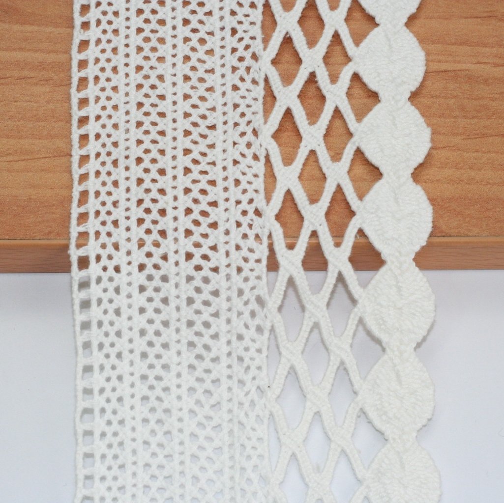 90mm eninde 10 Metre Geniş Kenar Pamuk Dantel (10995)