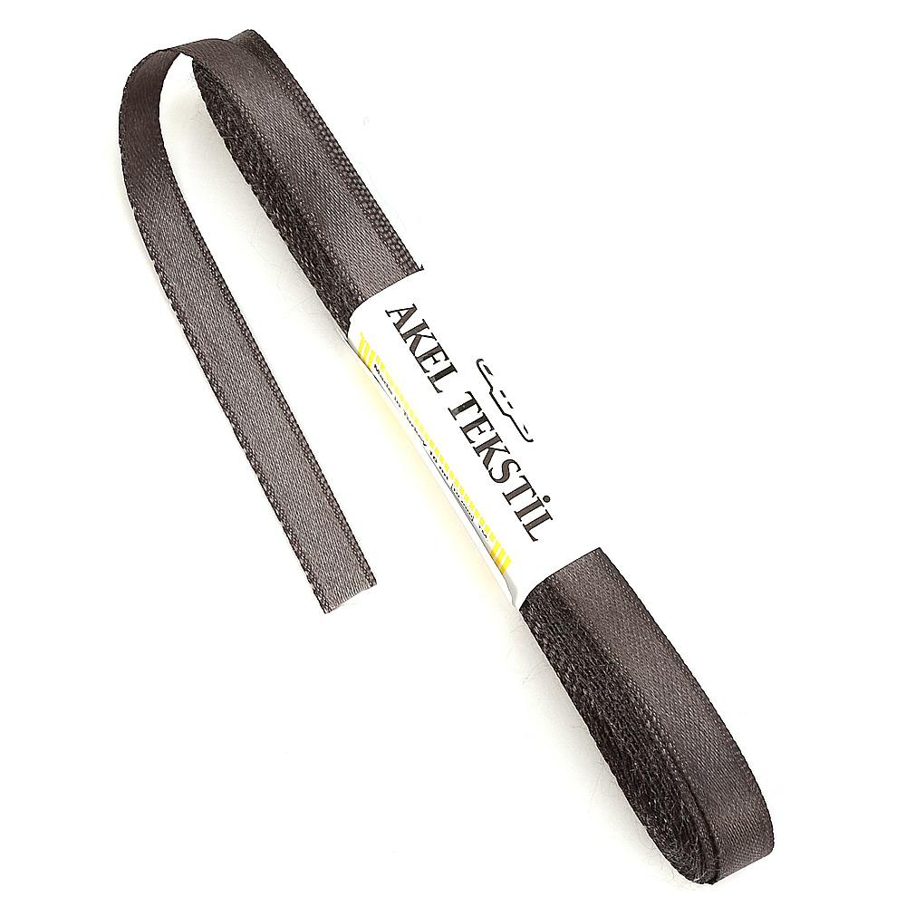 Antrasit Gri Saten Kurdele Çift Taraflı 1cm Eninde 10mt Top