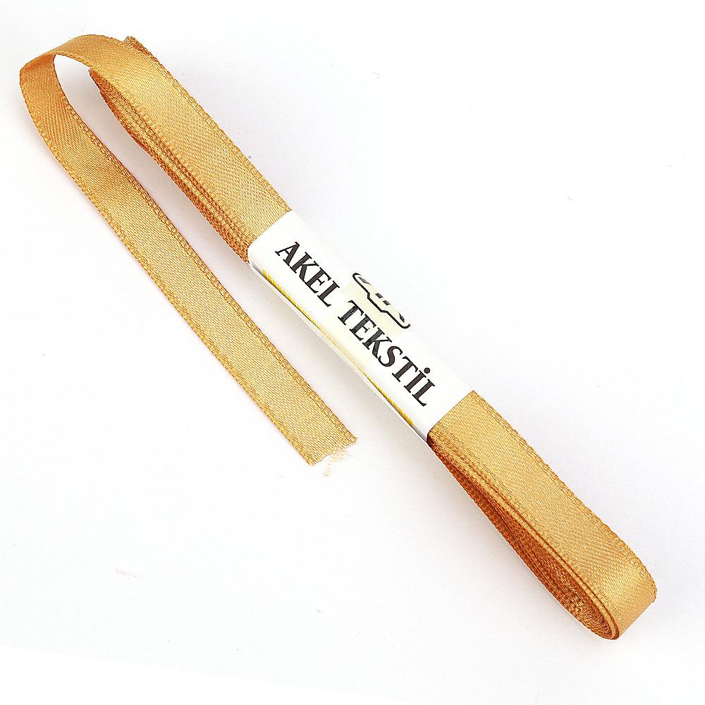 Bal Sarısı Saten Kurdele Çift Taraflı 1cm Eninde 10mt Top