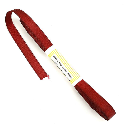 Bordo Saten Kurdele Çift Taraflı 1cm Eninde 10mt Top