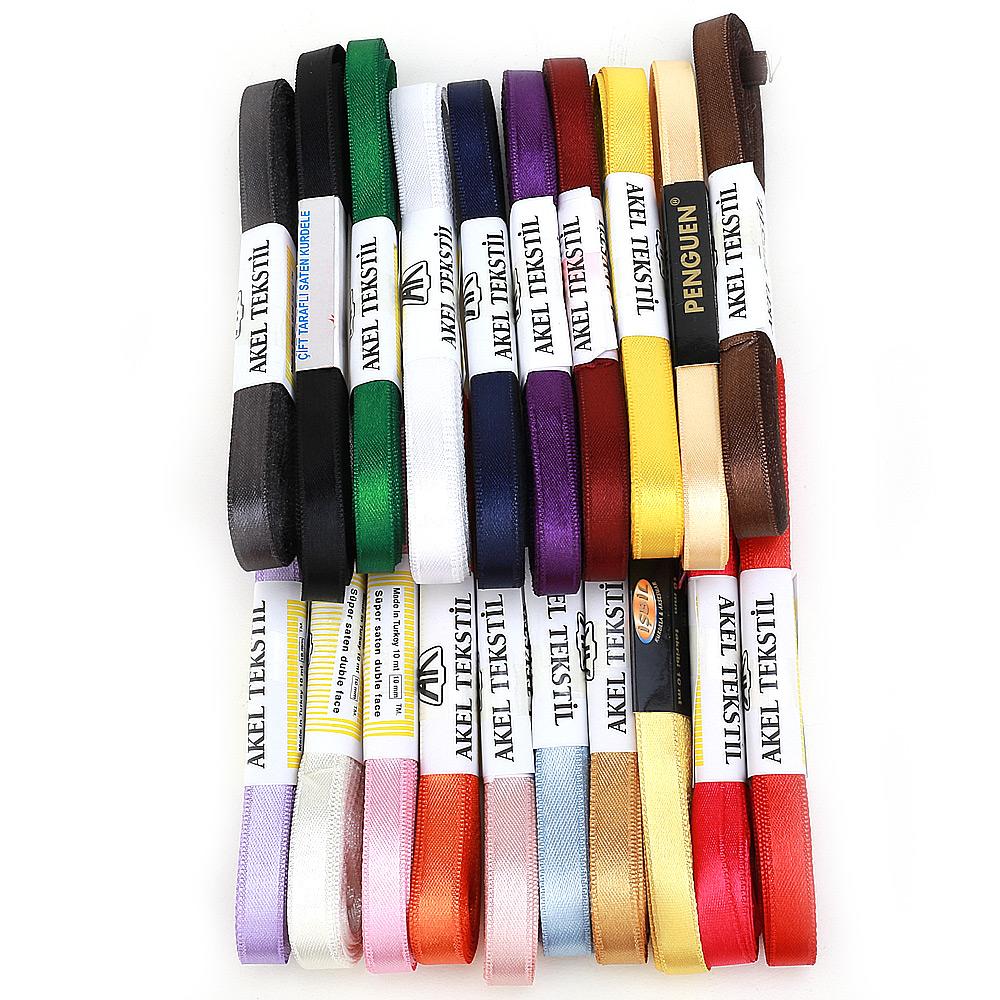 Bordo Saten Kurdele Çift Taraflı 1cm Eninde 10mt Top