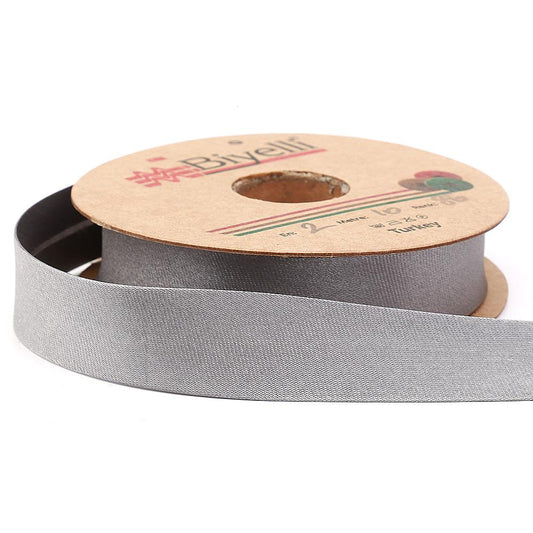 Gri Saten Biye 2cm eninde 25mt top (86)