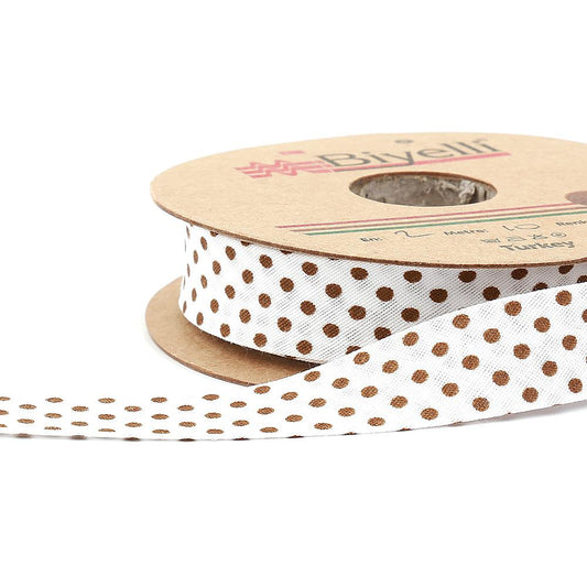 Brown Pointed Cotton (Coton) Bias 2cm width 25mt (B9)