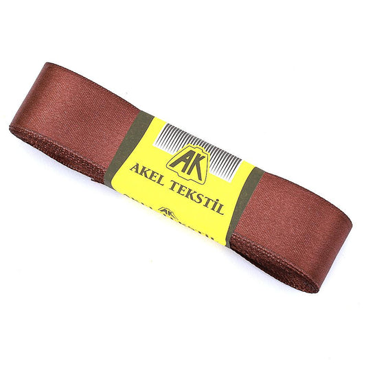 Kahverengi Saten Kurdele Çift Taraflı 3cm Eninde 10mt Top