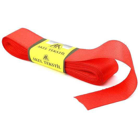 Kırmızı Saten Kurdele Çift Taraflı 3cm Eninde 10mt Top