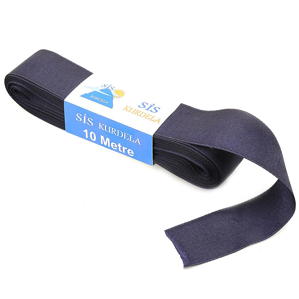 Lacivert Saten Kurdele Çift Taraflı 3cm Eninde 10mt Top