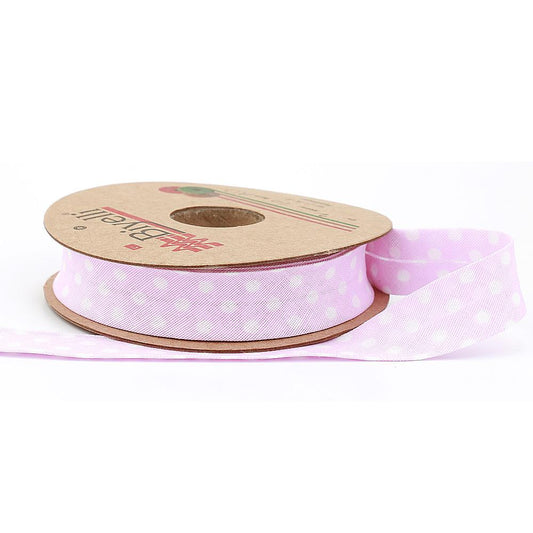 Lilac Polka Dot Cotton (Coton) Bias 2cm width 25mt (A13)