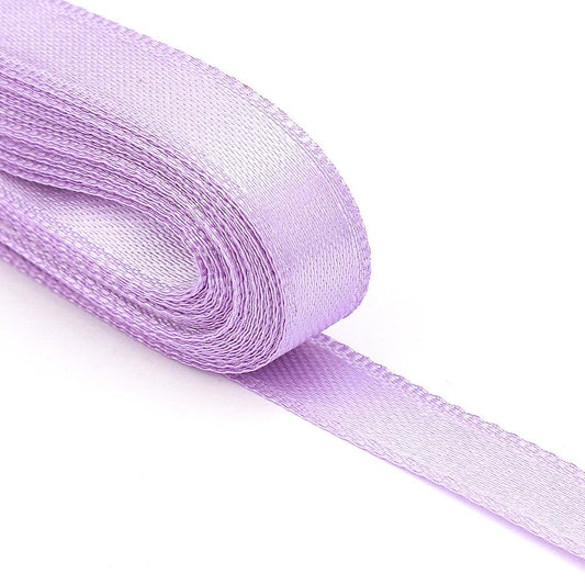 Lila Saten Kurdele Çift Taraflı 1cm Eninde 10mt Top