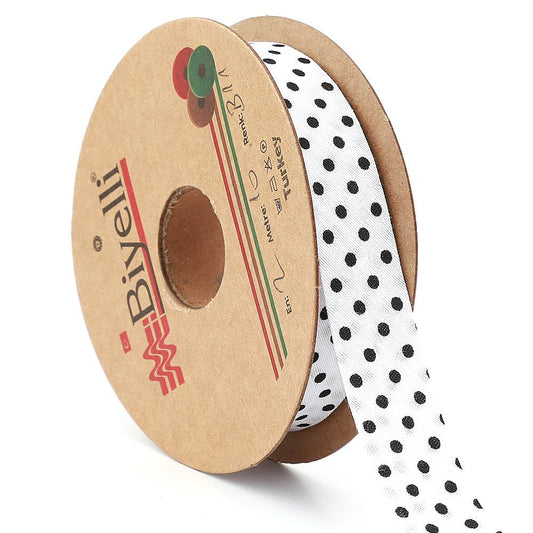 Black Pointed Cotton (Coton) Bias 2cm width 25mt (B11)