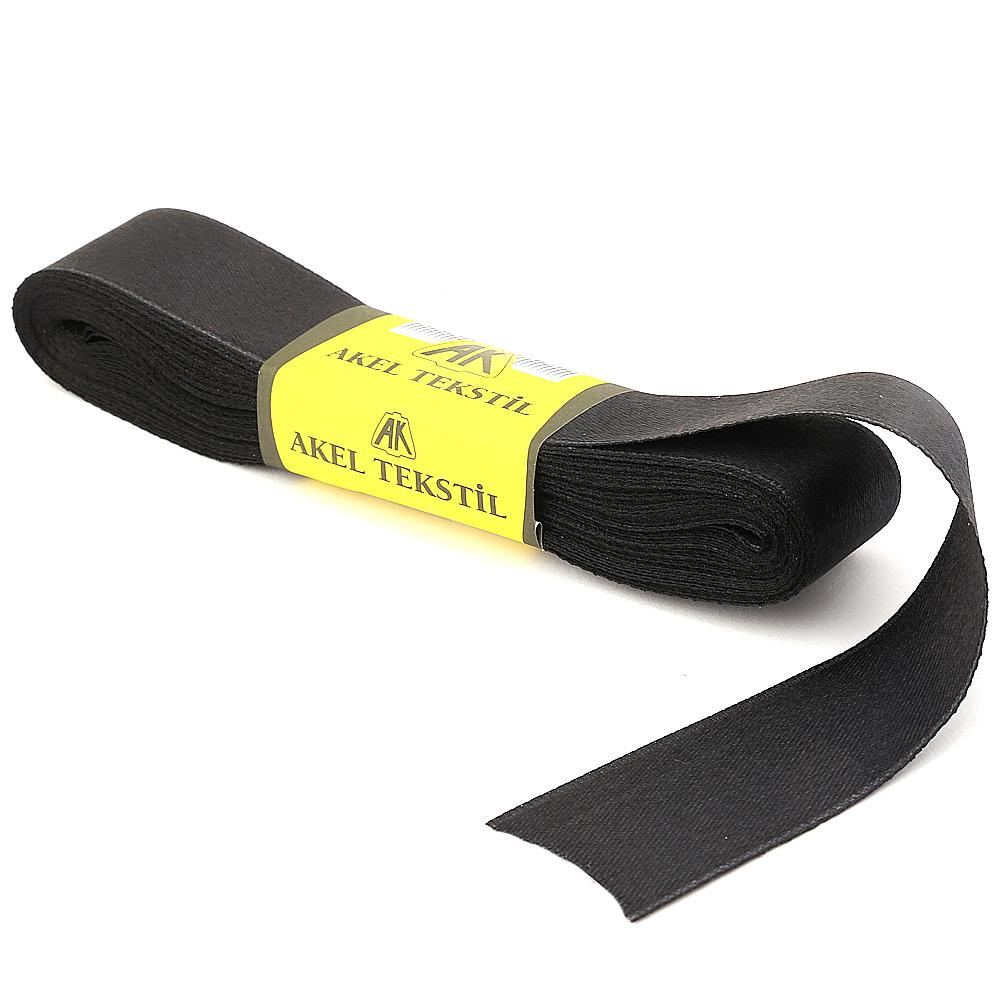 Siyah Saten Kurdele Çift Taraflı 3cm Eninde 10mt
