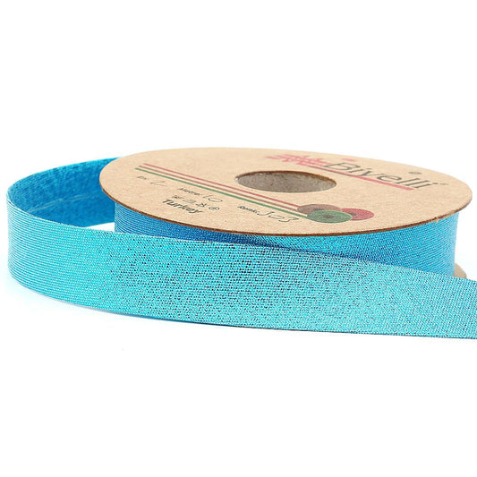 Turkuaz Simli Kumlu Verev Biye 2cm eninde 25mt (303)