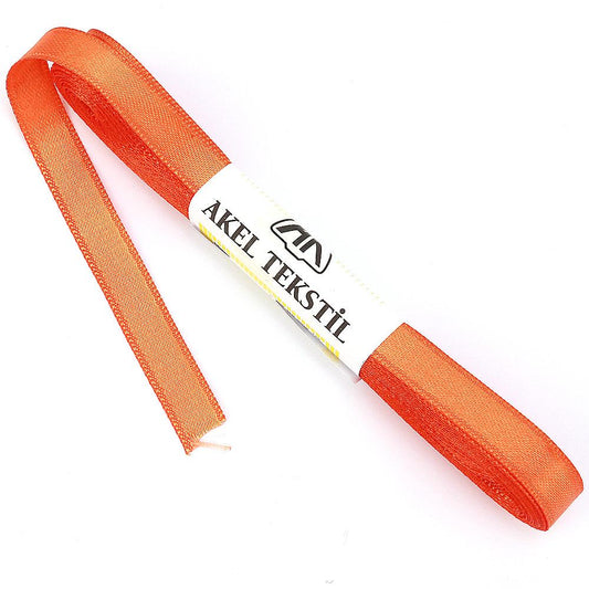 Turuncu Saten Kurdele Çift Taraflı 1cm Eninde 10mt Top