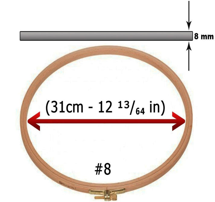 Vidalı Ahşap Kasnak 8mm (Vidalı Ağaç Nakış Kasnağı 8mm)