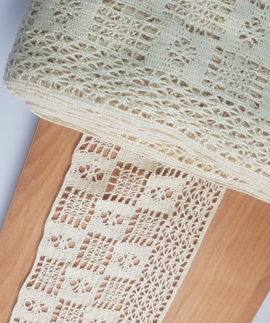 10 Metre Krem Ara Pamuk Dantel 125mm (9249)