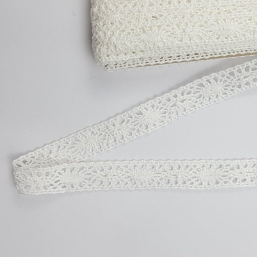16mm Eninde 10 Metre Ara Kırık Beyaz Pamuk Dantel (1112)