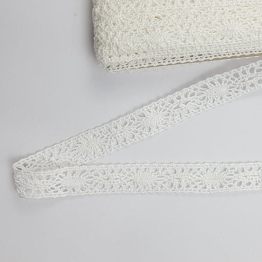 16mm Width 10 Meters Intermediate Off-White Cotton Lace (1112)