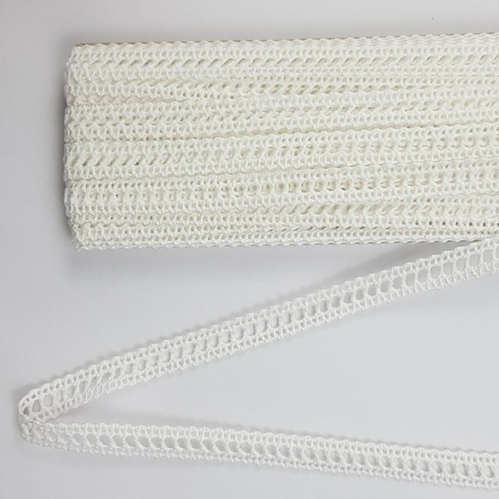 1cm eninde ( 10mm) 10 Metre AraBeyaz Pamuk Dantel (1385 - 3)