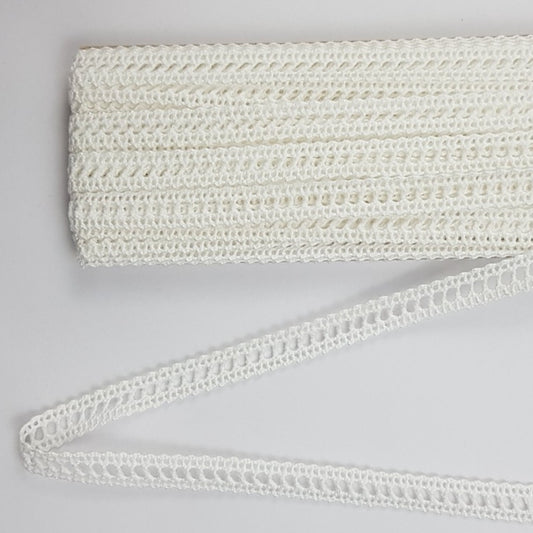 1cm width (10mm) 10 Meters IntermediateWhite Cotton Lace (1385 - 3)