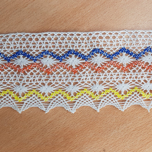 9cm eninde 10 Metre Kenar Karışık Renkli Pamuk Dantel