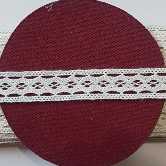 10 Metre Krem Ara Pamuk Dantel 15mm (8336)