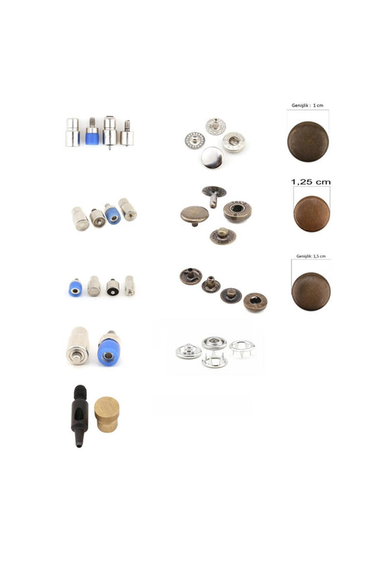 4 Değişik Çıtçıt Kalıbı Ve 1 Adet Delme Aparatı ile Tulumba Pres