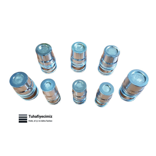 8 Kalıplı Kumaş Kaplama Düğme Kalıp Seti (Kapsül Düğme Kalıbı Seti 8'li)