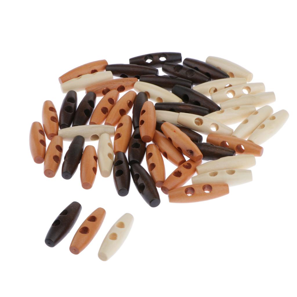 5cm boyunda Ahşap Çoban Düğme - 5'li, 10'lu, 25'li ve 50'li paketlerde