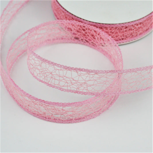 2.5cm Eninde Kenarı Süslü Jüt Kurdele Şerit Paketleme, Kurdele Şerit. ( 18 metre top halinde)