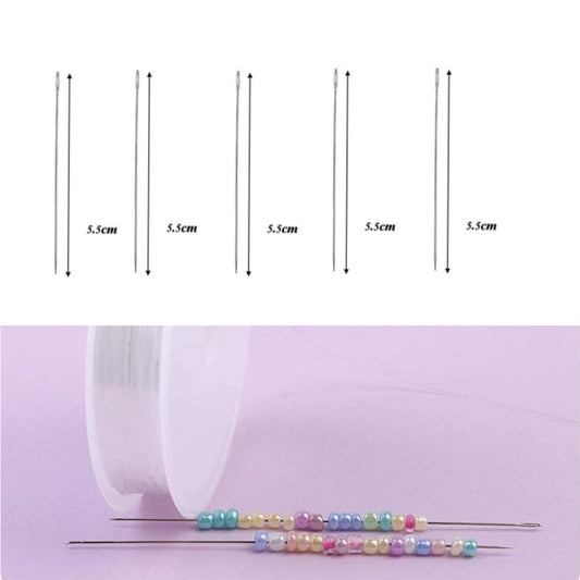 5 pcs (number 16) bead needles 55mm tall (5.50cm)