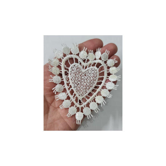 Büyük Kalp Gipür Motif (6010) (4, 8 veya 12 adet)