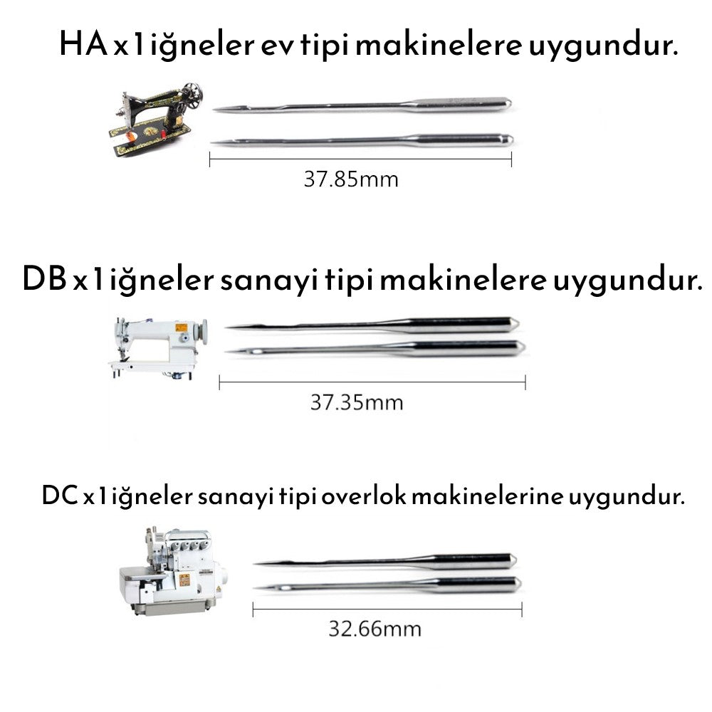 14 Numara Ev tipi Dikiş makinesi İğnesi (90 / 14 - HAX1)