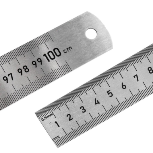 100 cm Çelik Cetvel - Çift Taraflı Çelik Cetvel – 100 cm / 40 inç