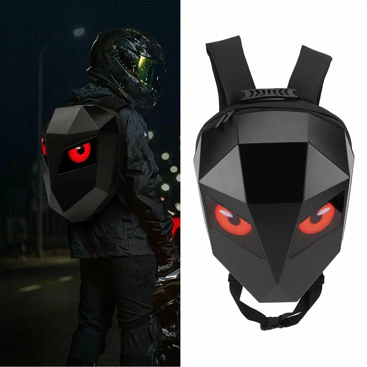 Siyah Led Gözlü Sırt Çantası, Kask Çantası