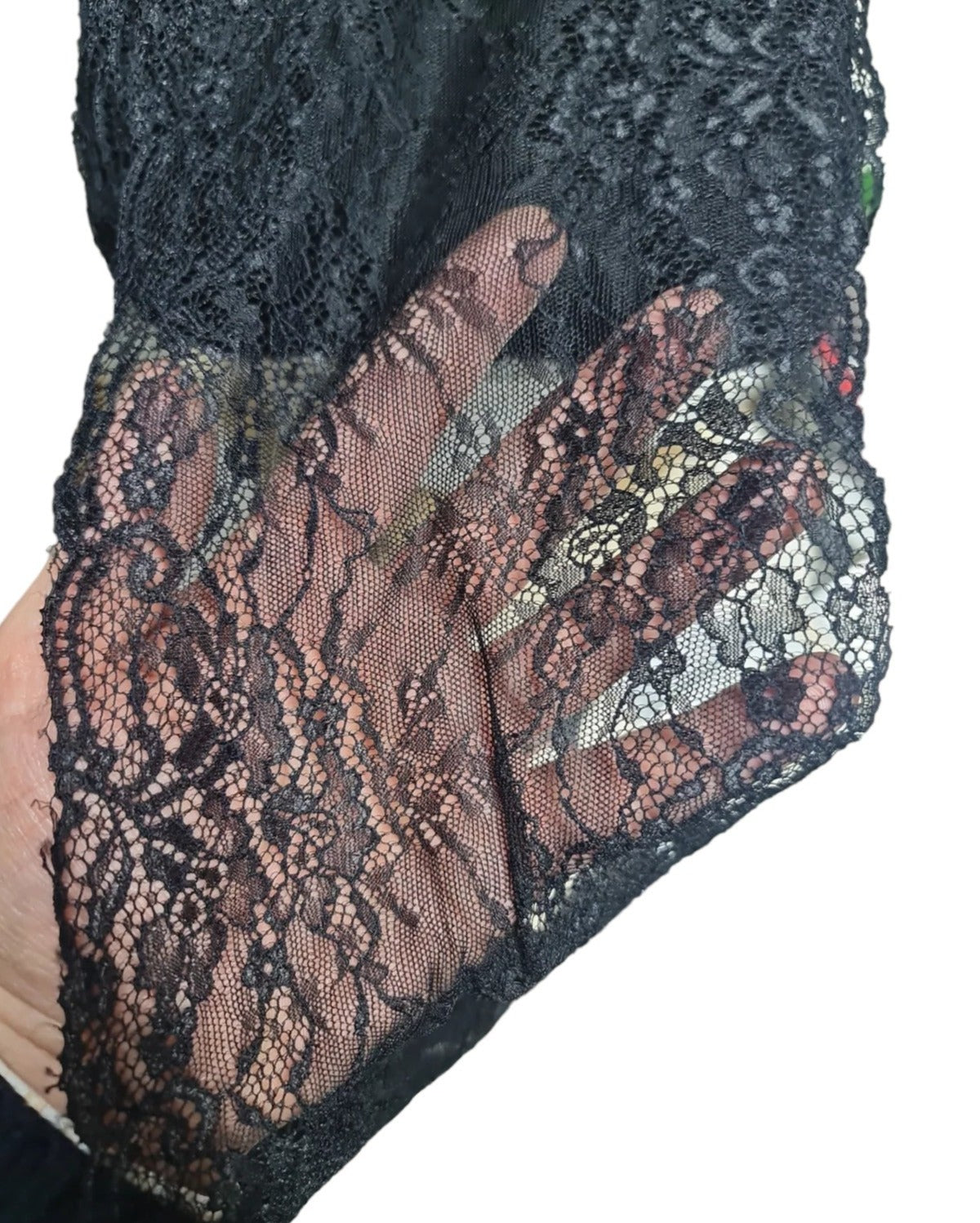 Siyah 15cm Eninde Naylon Dantel (10 Metrelik Top)
