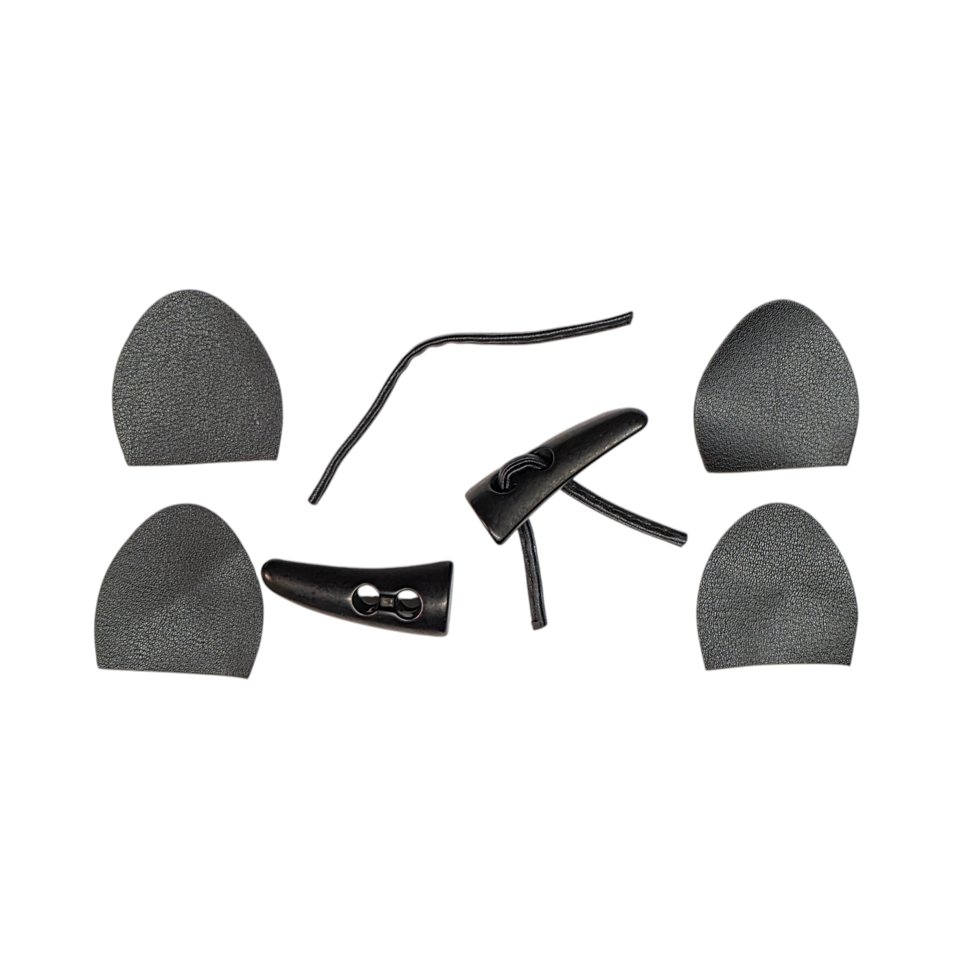 DERİ BİRİTLİ ÇOBAN DÜĞME SETİ (Mat Siyah) - Yelek Düğme Seti ( Çoban Derili )